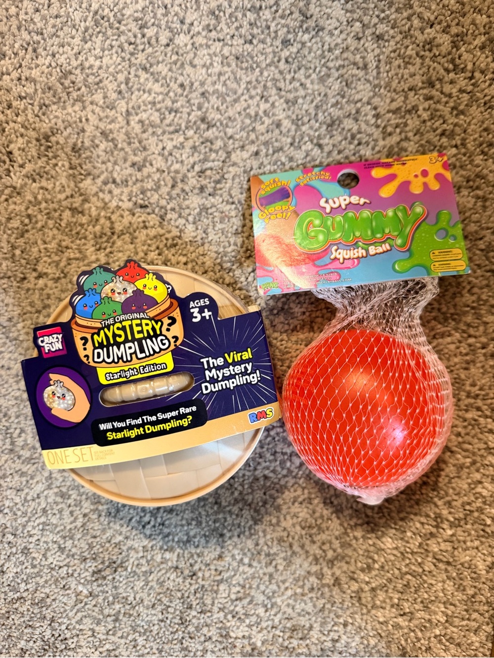 RMS Mystery dumpling starlight edition and super Gummy Squish Ball